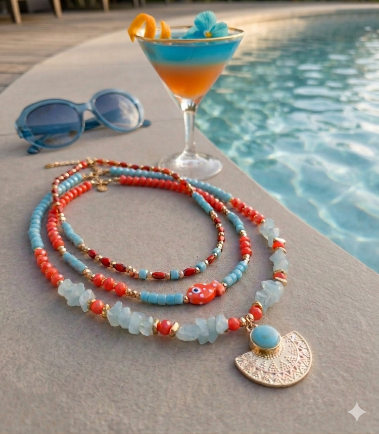 ✨ Summer Layering: 3'lü Etnik Tasarım Kolye Seti