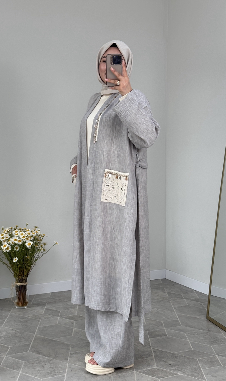 Kimono Takım Gri