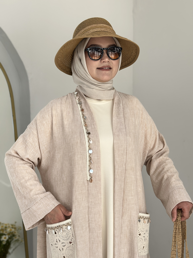 Kimonu Takım Bej