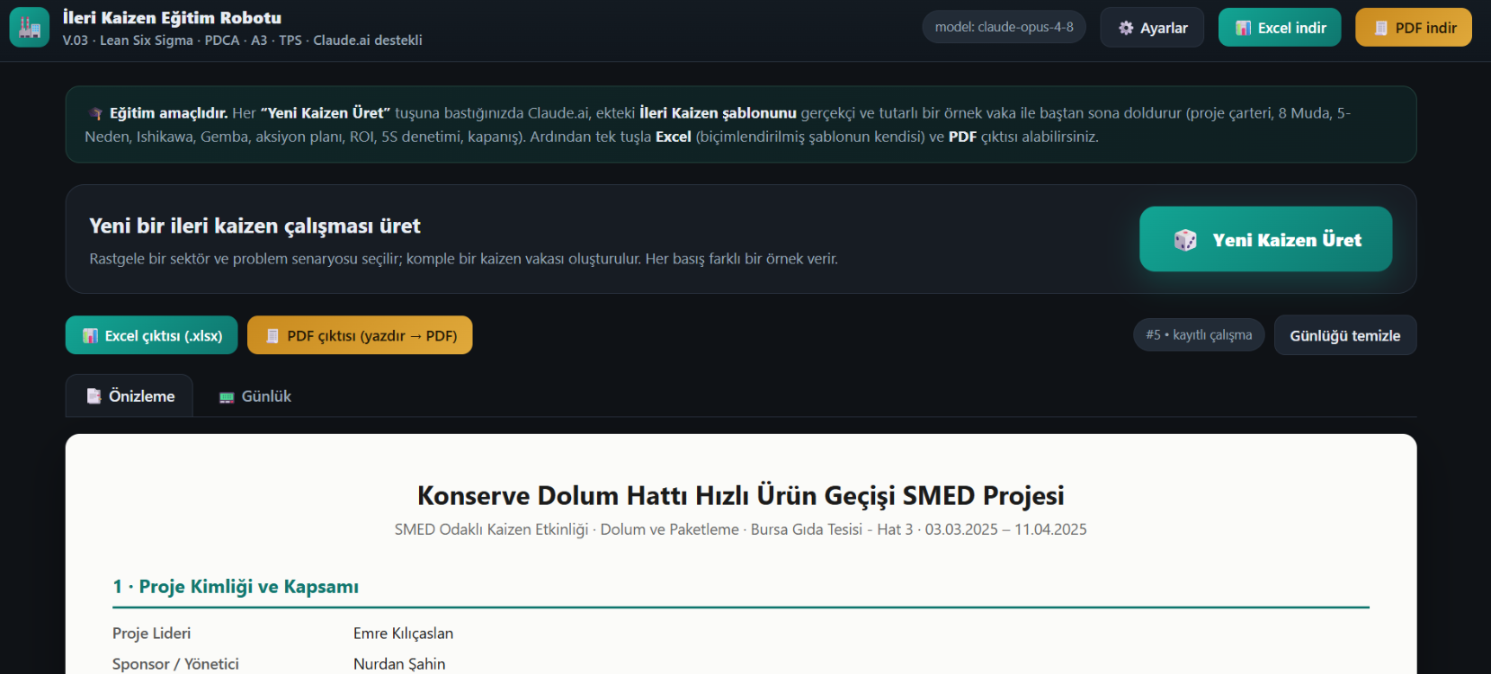 İLERİ KAİZEN EĞİTİM ROBOTU V.01