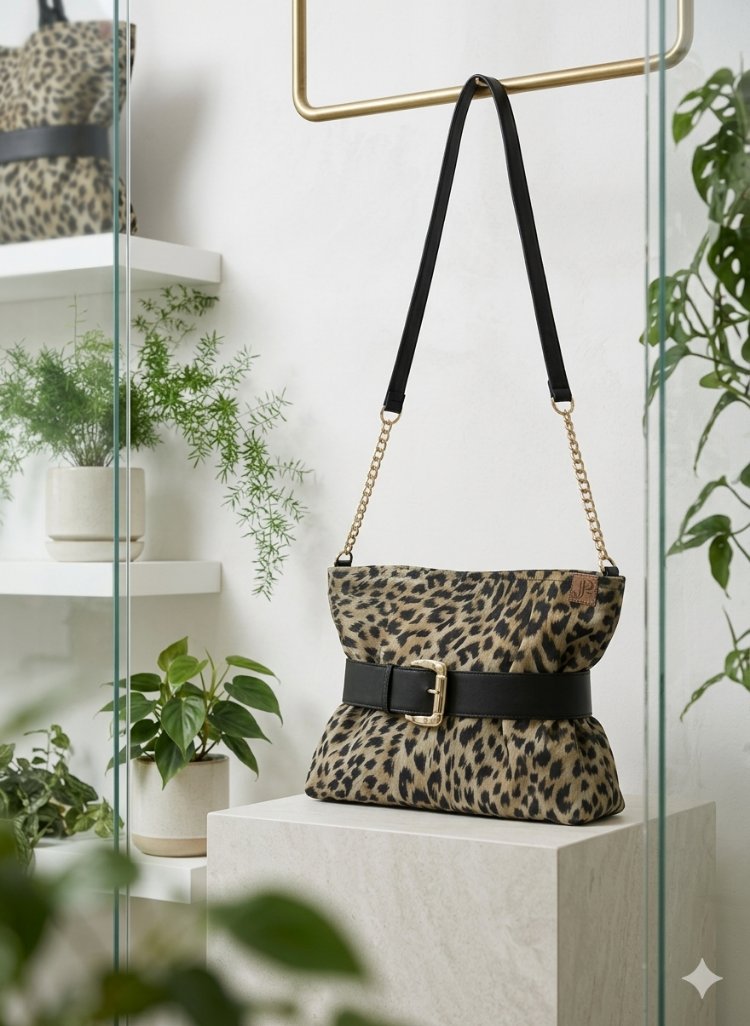 Yeşil leopar, omuz çantası