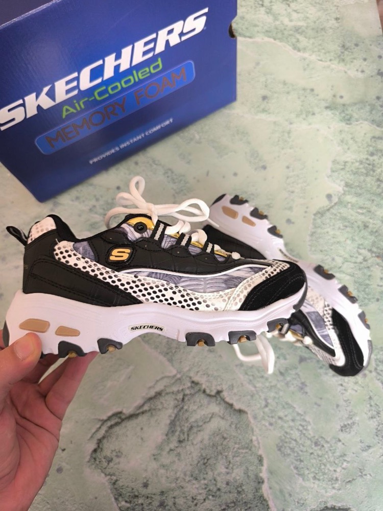 SKECHERS D-LİTES BLACK-LEOPARD