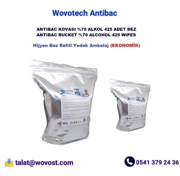 Wovotech - Antibac Alkol Bazlı El Temizleme Bezi-425 adt