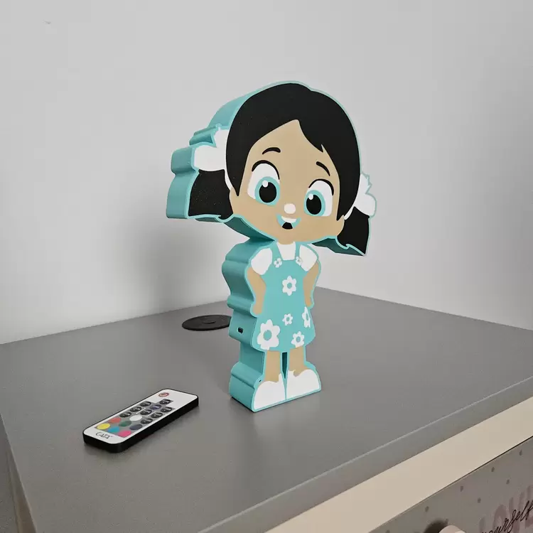Niloya RGB LED Lightbox Gece Lambası – Şarjlı, Kumandalı
