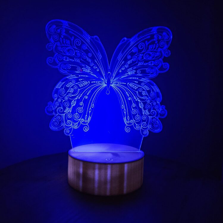 Kelebek Gece Lambası – JetJest 3D İllüzyon RGB LED
