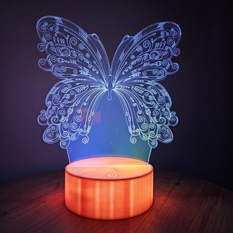 Kelebek Gece Lambası – JetJest 3D İllüzyon RGB LED