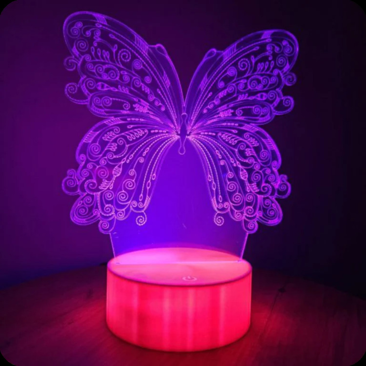 Kelebek Gece Lambası – JetJest 3D İllüzyon RGB LED