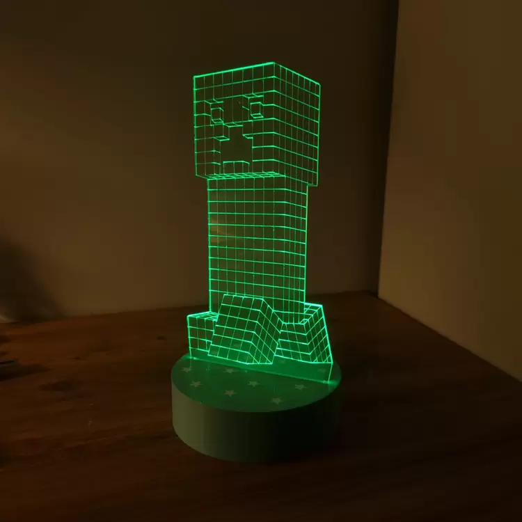 Minecraft Creeper Temalı 3D Gece Lambası