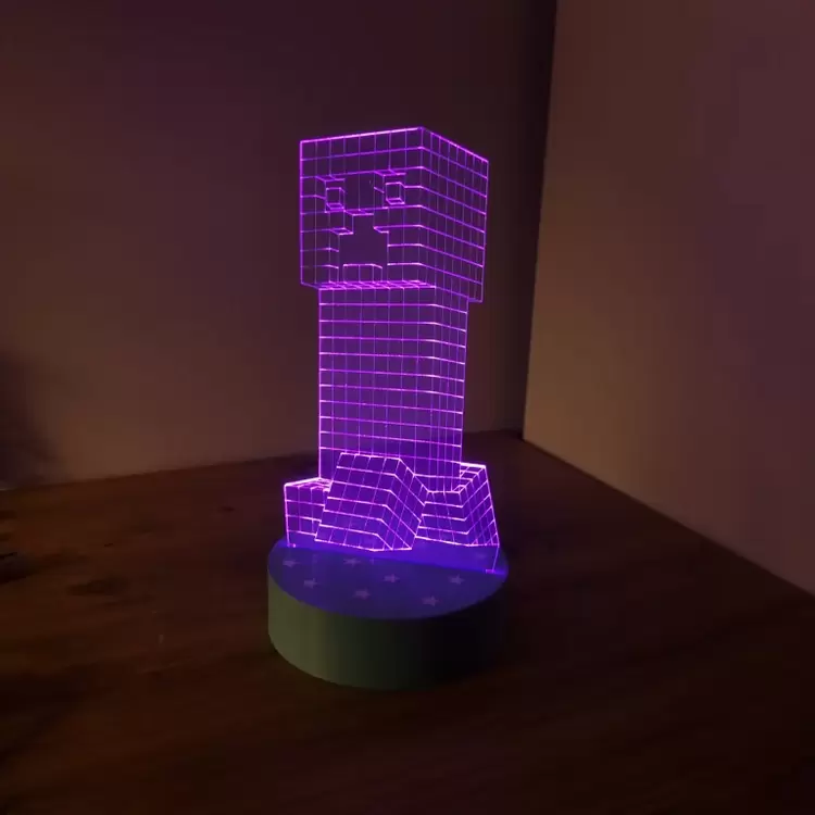 Minecraft Creeper Temalı 3D Gece Lambası