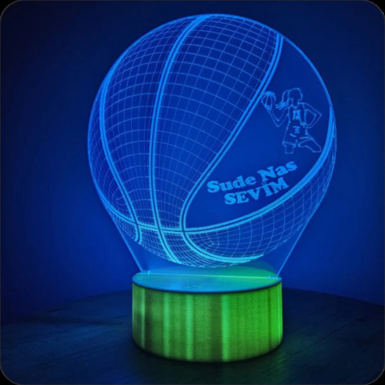 JetJest Basketbol Temalı 3D İllüzyon RGB LED Lamba