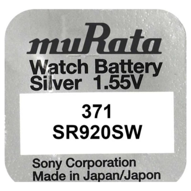 1 adet muRata SR920SW 371 pil 1.55 Volt gümüş oksit civasız cell batteries battery jetnetcomtr