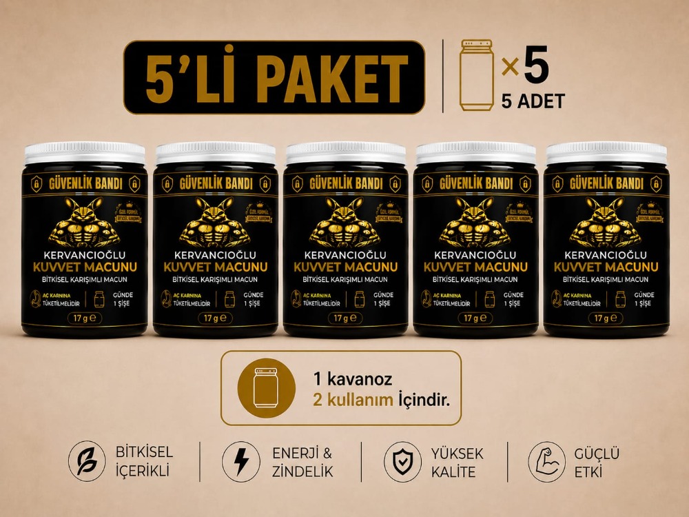 Kuvvet Macunu Bitkisel Atom Güç Enerji ve Performans Desteği (17gr x 5 Şişe)