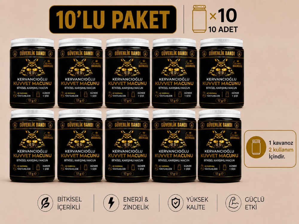Kuvvet Macunu Bitkisel Atom Güç Enerji ve Performans Desteği (17gr x 10 Şişe)