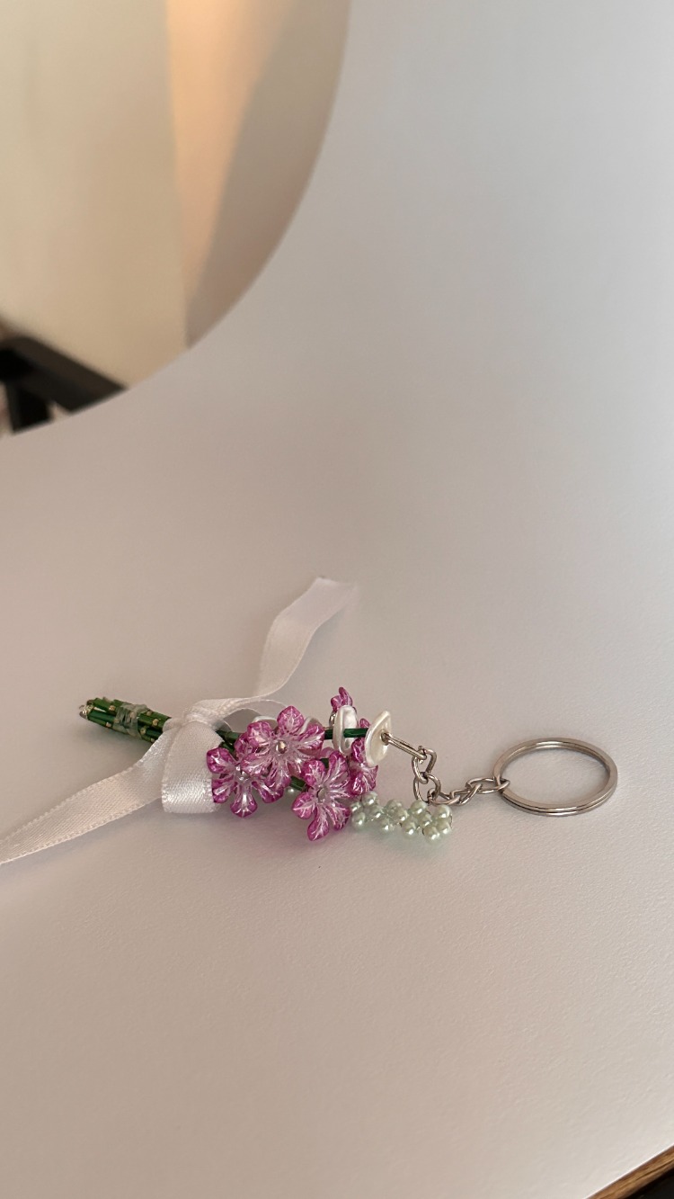 Sakura Buket Anahtarlık - Mor