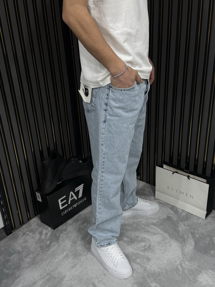 BUZ MAVİ BAGGY KOT PREMİUM