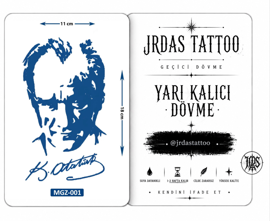 Yarı Kalıcı Orta Boy Atatürk temalı dövme