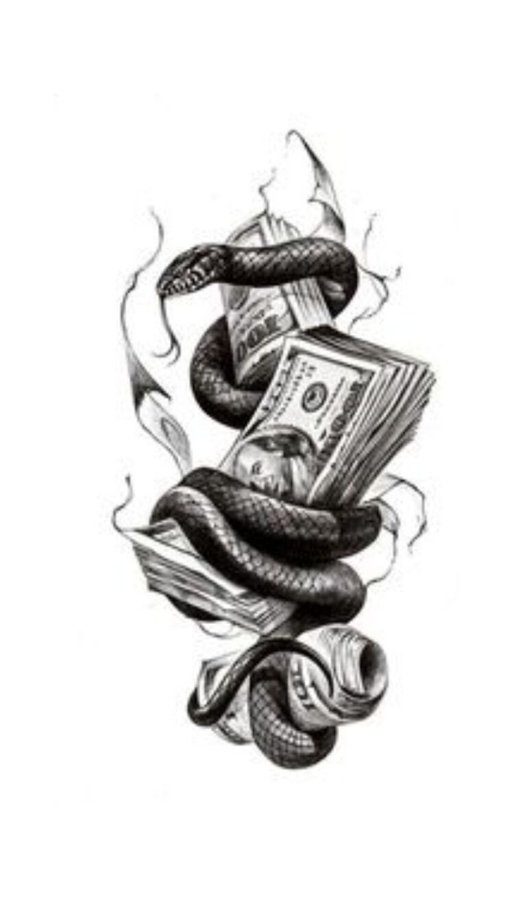 GEÇİCİ DÖVME - Dolar ve Yılan Dövmesi
