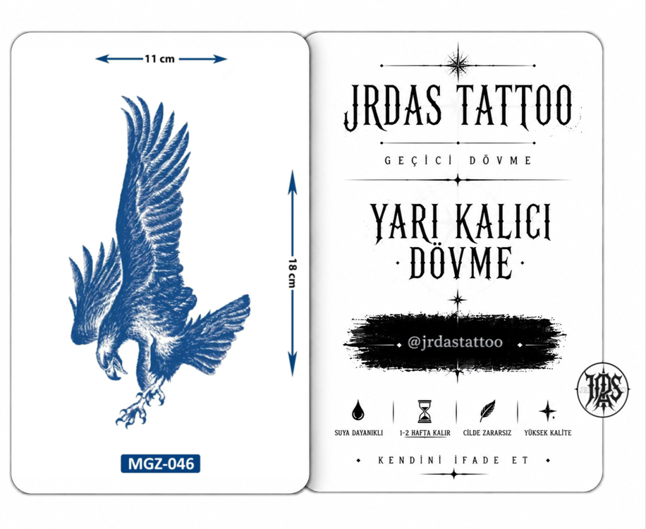 Yarı Kalıcı Orta Boy Kartal Dövmesi