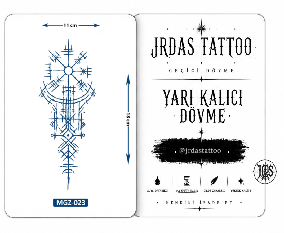 Yarı Kalıcı Orta Boy Viking Sembolü Dövmesi
