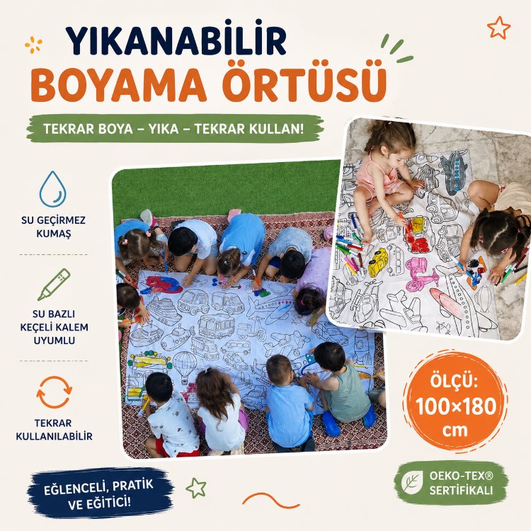 Yıkanabilir Boyama Örtüsü
