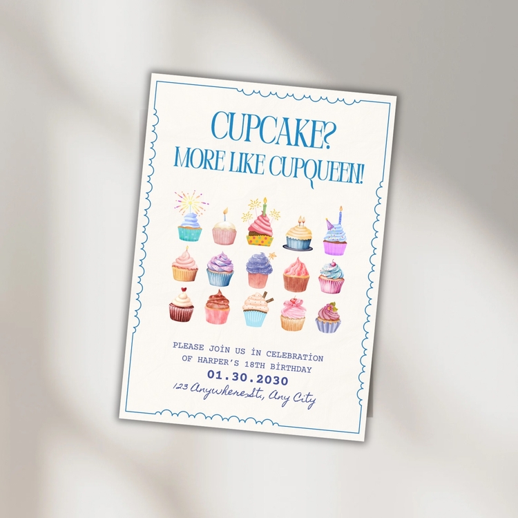 Cupcake card (özelleştirilebilir.) 10 Adet
