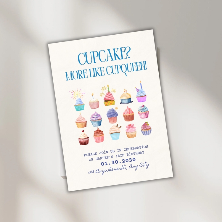 Cupcake card (özelleştirilebilir.) 10 Adet