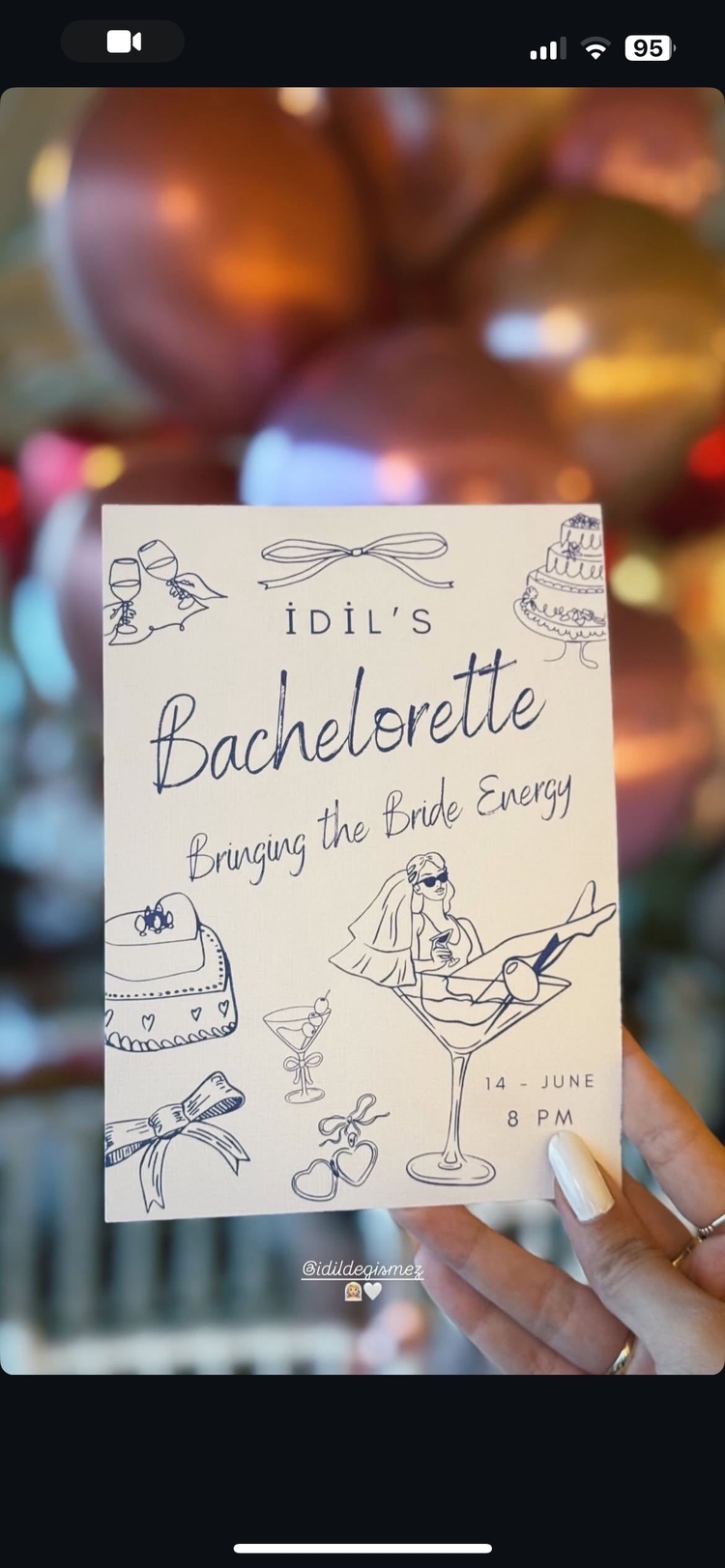 Navy Bachelorette Card (10 adet)