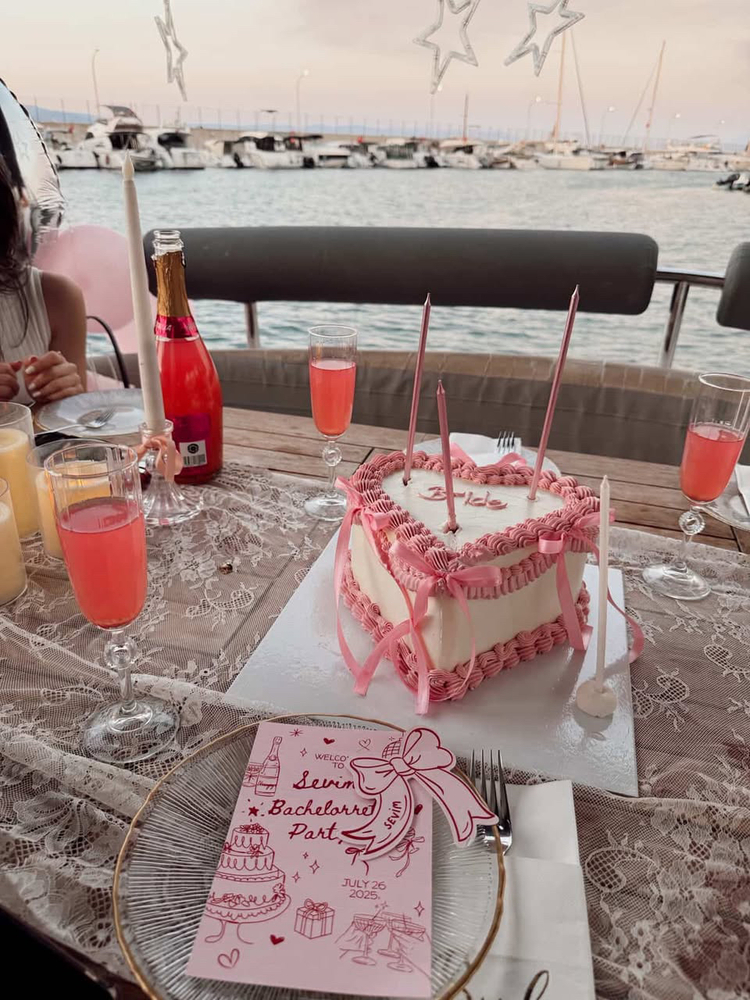 Pink *2 Bachelorette set 12 isimlik 12 masa kartı