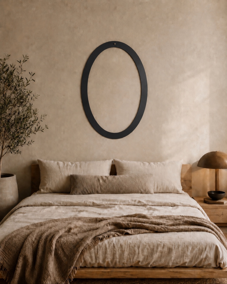 Oval Metal Çerçeve Seti | Dekoratif Duvar Çerçevesi | Mat Gold & Siyah