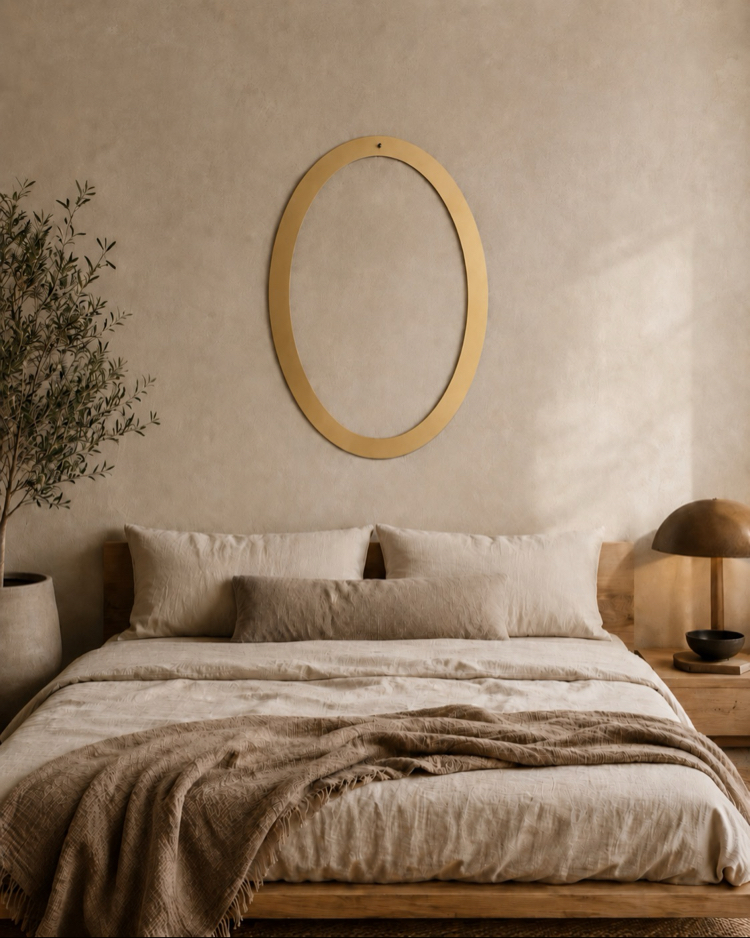 Oval Metal Çerçeve Seti | Dekoratif Duvar Çerçevesi | Mat Gold & Siyah