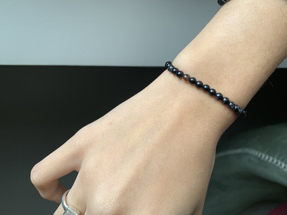 Siyah Akik 4 mm Bileklik