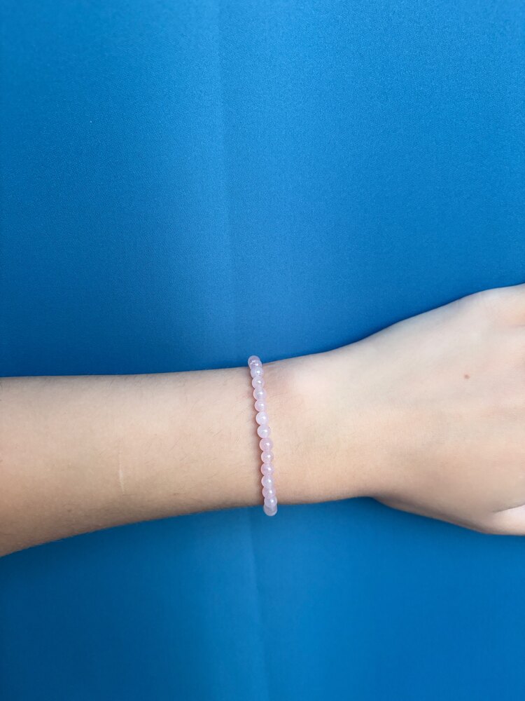 Pembe Kuvars 4 mm Bileklik