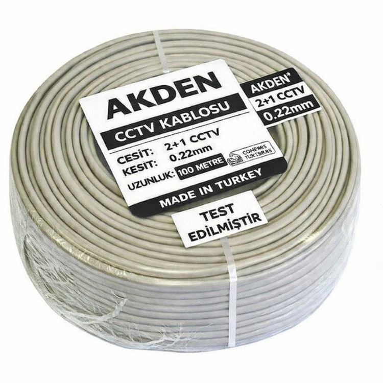 Akden Kablo 2+1 CCTV Kamera Kablosu 0.22 mm – 100 Metre