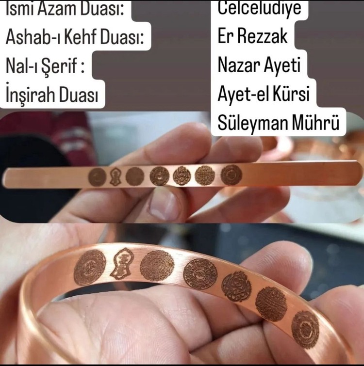 Koruma Tılsımlı Bakır Bilezik