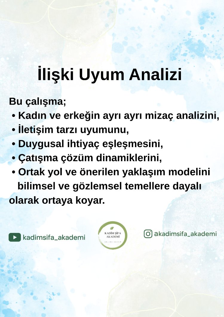 Profesyonel Çift Mizaç & İlişki Uyum Analizi – Kişiye Özel Detaylı Rapor