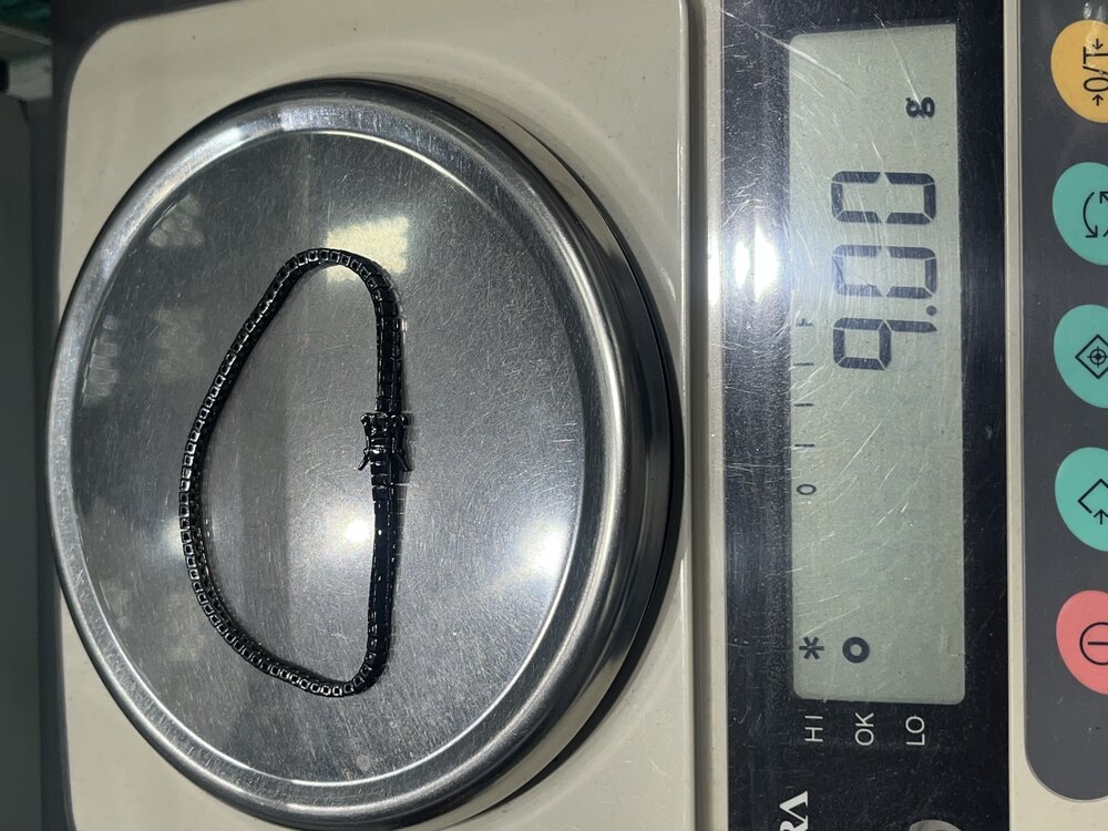 İthal siyah rodyumlu 3 mm su yolu bileklik