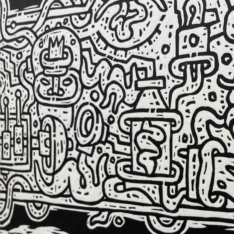 Submarine, Linocut print - Edition of 16
