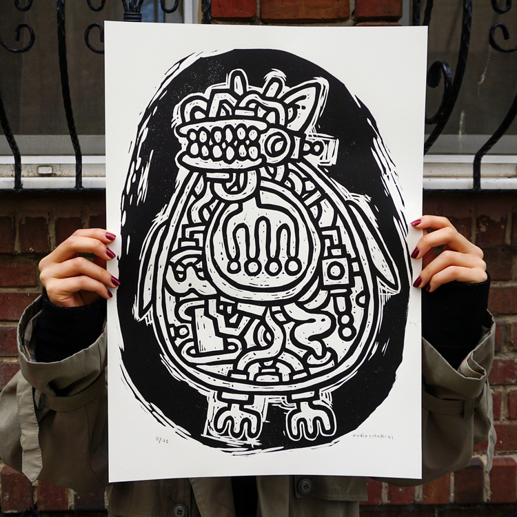 Bird, Linocut Print, Edition of 25