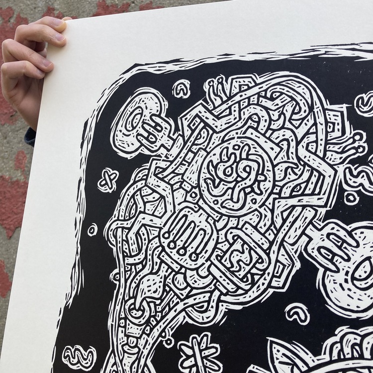 Fishies, Linocut Print - Edition of 24
