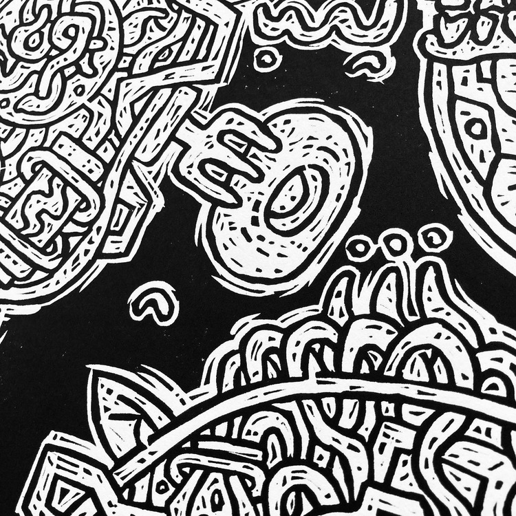 Fishies, Linocut Print - Edition of 24