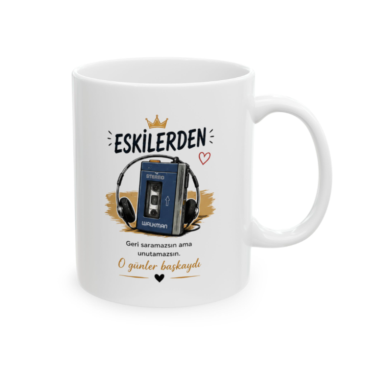 KAFA BASKI Eskilerden Walkman Tasarımlı Porselen Kupa – Retro Kupa – KF20052608
