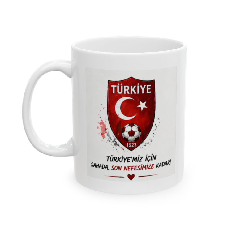 KAFA BASKI Tek Millet Temalı Porselen Kupa – Zafer Mesajlı Tasarım – KF13052612