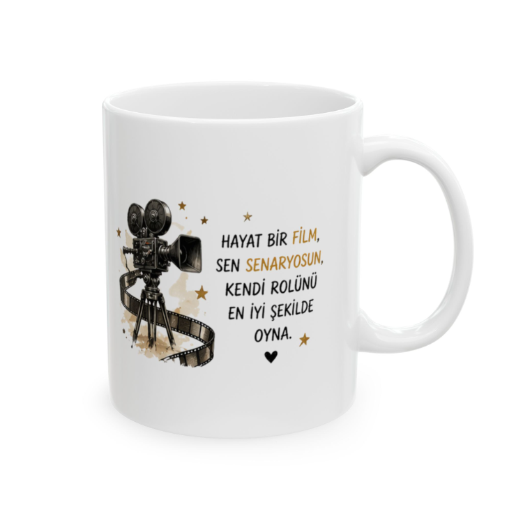 KAFA BASKI Film Temalı Porselen Kupa Bardak – Motivasyon ve Sinema Tasarımı