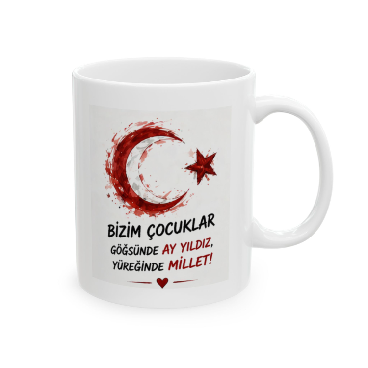 KAFA BASKI Ay Yıldız Temalı Porselen Kupa – Bizim Çocuklar Tasarımlı – KF13052608