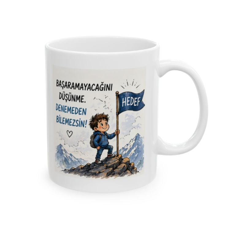 KAFA BASKI Motivasyon Temalı Porselen Kupa – Hedef ve Başarı Tasarımı – KF15052620