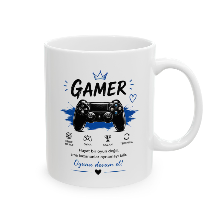 KAFA BASKI Gamer Temalı Porselen Kupa – Oyuncu Tasarımlı Gaming Kupa – KF19052608