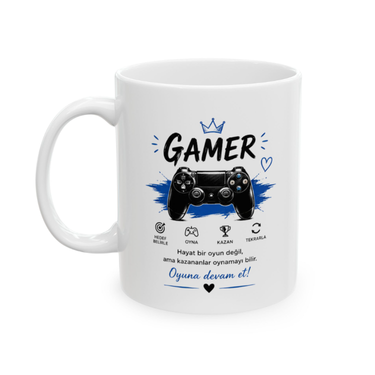 KAFA BASKI Gamer Temalı Porselen Kupa – Oyuncu Tasarımlı Gaming Kupa – KF19052608