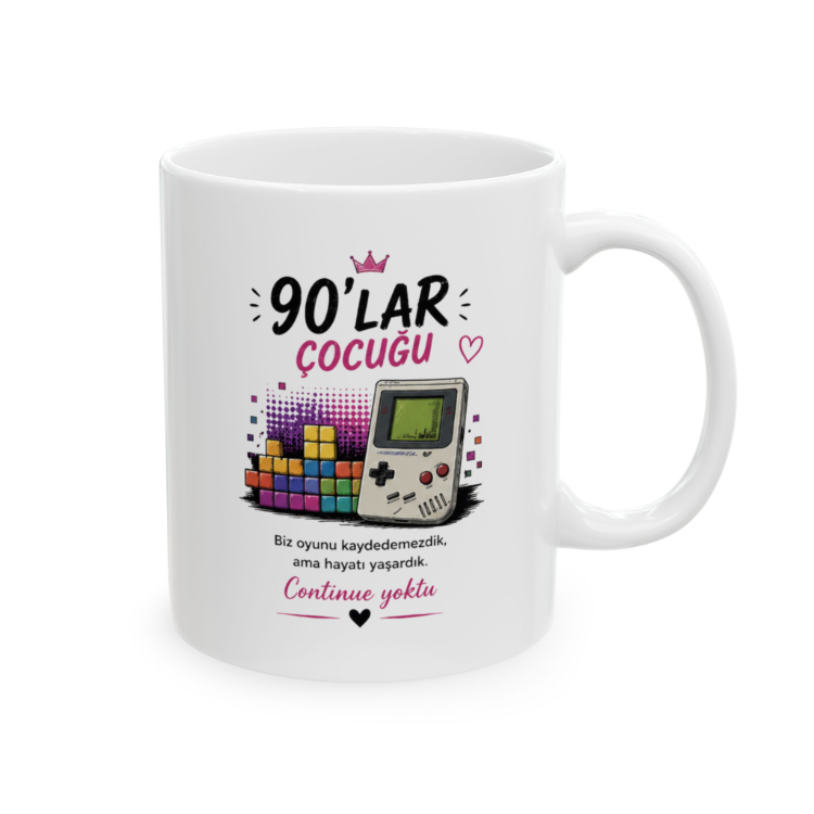 KAFA BASKI 90’lar Çocuğu Porselen Kupa – Retro Oyun Temalı Kupa – KF20052612