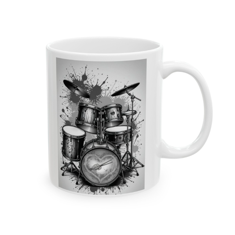 KAFA BASKI Davul Temalı Porselen Kupa – Müzik ve Ritm Tasarımı – KF17052608