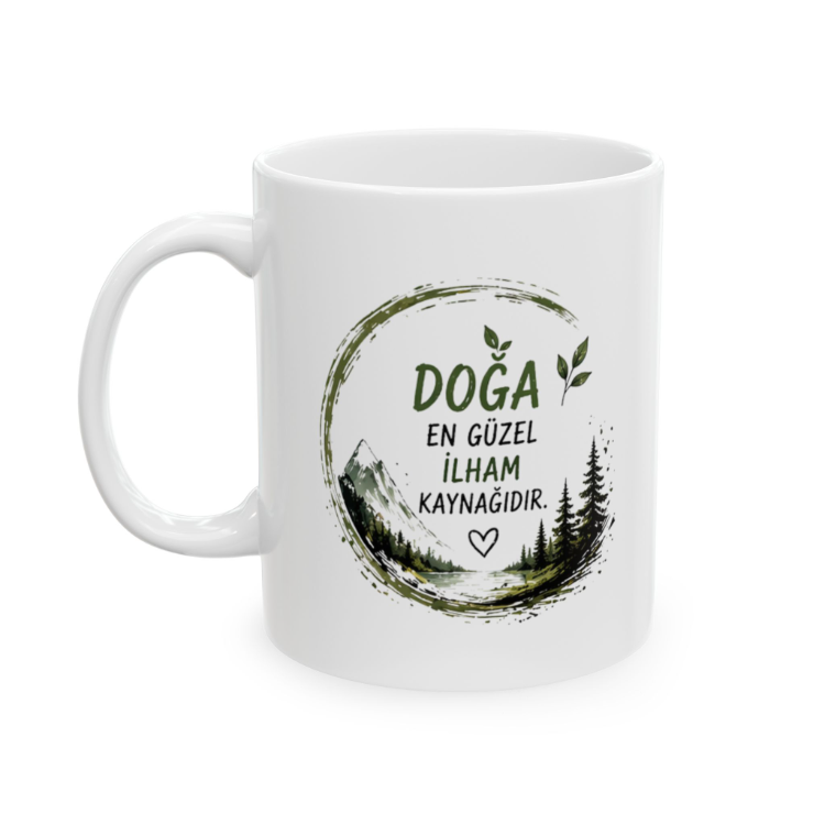 KAFA BASKI Doğa Temalı Porselen Kupa Bardak – İlham Veren Minimal Tasarım